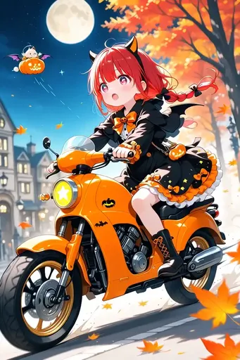 A woman in a black dress riding a motorcycle on a street