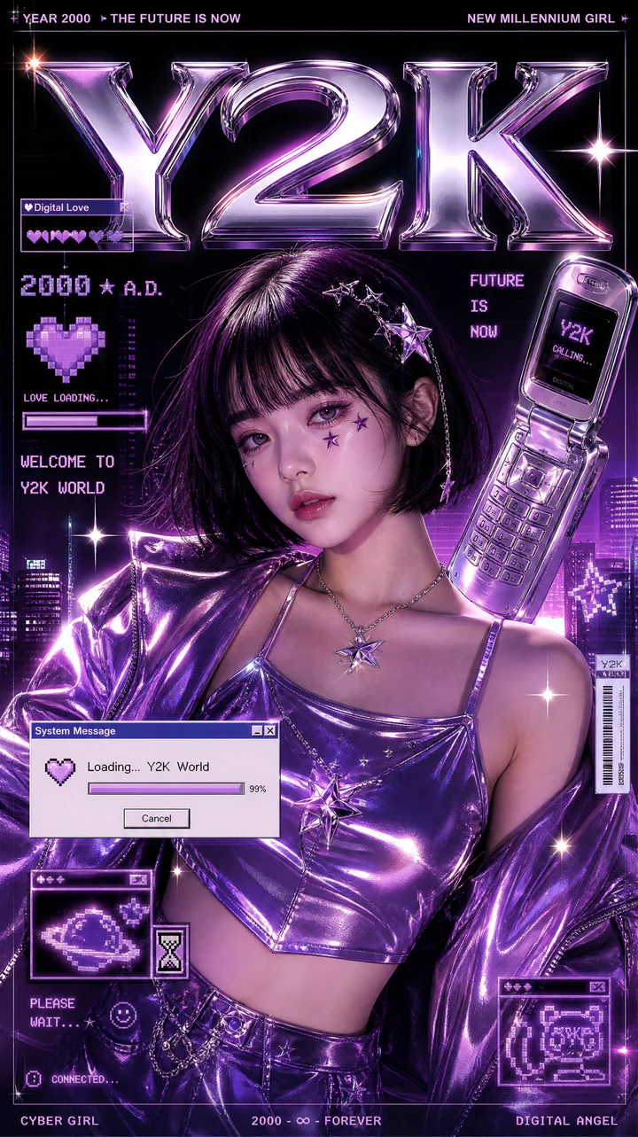 Y2K Futuristic Fashion Poster
